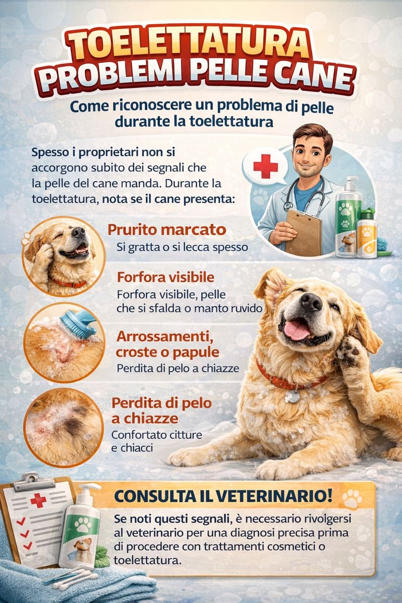 Toelettatura problemi pelle cane